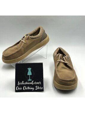 Hey Dude Kids Tan Canvas Paul Y Classic Nut Slip-On Shoes Size 6 J 4039